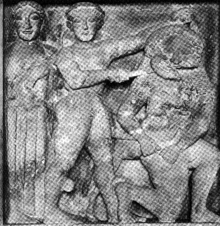 Perseo recide il capo della Medusa. Metopa del tempio di Selinunte